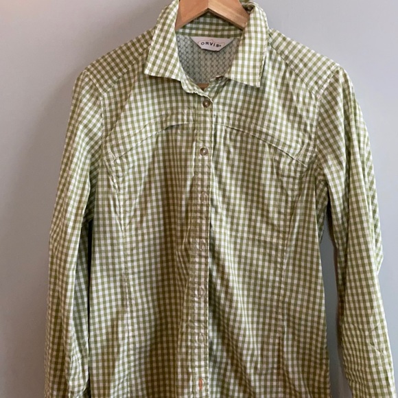 Orvis Tops - Orvis utility shirt and gingham green pattern size small